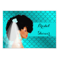 Black African American Bridal Shower Invitation