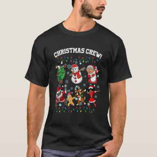 Black African American Christmas Crew Dabbing Sant T-Shirt