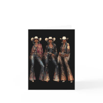 Black African American Cowgirl Western Country Tex Card