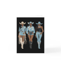 Black African American Cowgirl Western Country Tex Card