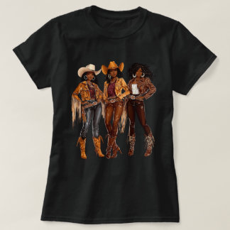 Black African American Cowgirl Western Texas Rodeo T-Shirt