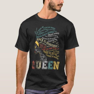 Black African American Ebony Queen Empowerment Ret T-Shirt