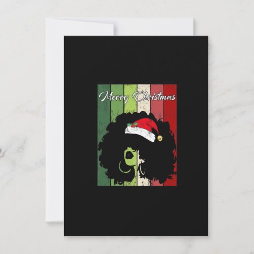 Black African American Merry Christmas Santa Hat X Invitation