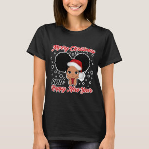 Black African American Santa Christmas T-Shirt