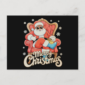Black African American Santa Christmas Xmas Holiday Postcard