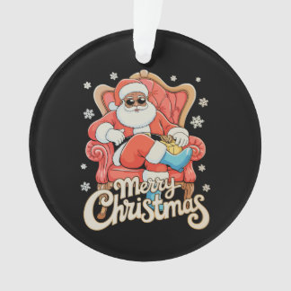 Black African American Santa Christmas Xmas Ornament
