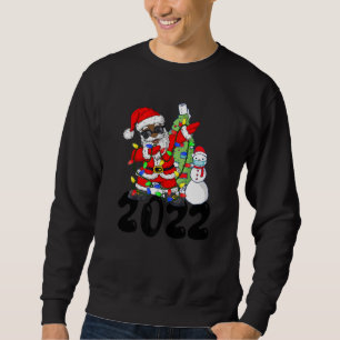 Black African American Santa Claus 2022 Christmas  Sweatshirt