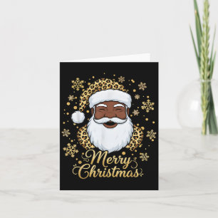 Black African American Santa Claus Christmas Afro Card