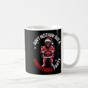 Black African American Santa Claus Christmas Pajam Coffee Mug