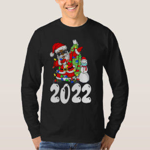 Black African American Santa Claus Christmas pajam T-Shirt