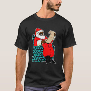 Black African American Santa Claus Christmas Pajam T-Shirt