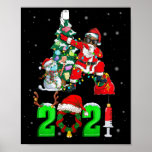 Black African American Santa Snowman Christmas Poster<br><div class="desc">Black African American Santa Snowman Christmas pajamas 2021</div>