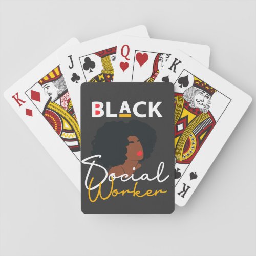 Black African American Social Work Appreciation Gi Poker Cards
