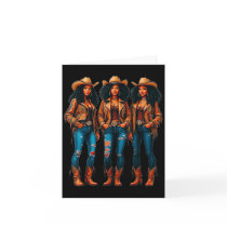 Black African American Western Cowgirl Country Tex Card