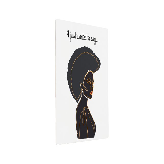 Black African American Woman Metal Wall Art (Angled)