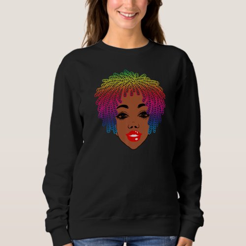 Black African American Woman Natural Hair Dreadloc Sweatshirt