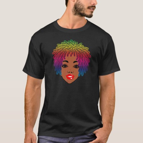 Black African American Woman Natural Hair Dreadloc T_Shirt