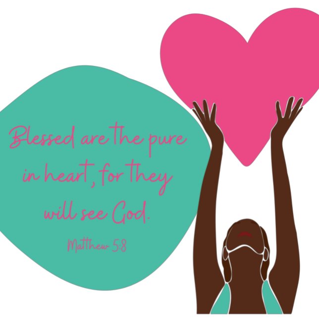 Black African American Woman Scripture Heart Faux Canvas Print (Creator Uploaded)