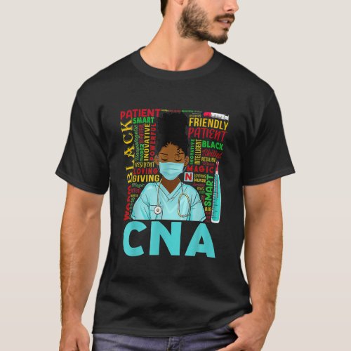 Black African American Women CNA Nurse Black Histo T_Shirt
