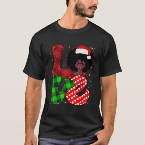 Black African Girl American Melanin Christmas Sant T_Shirt