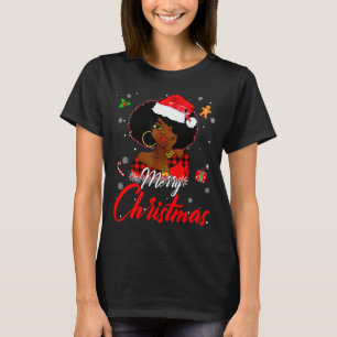 Black African Girl American Melanin Christmas Sant T-Shirt