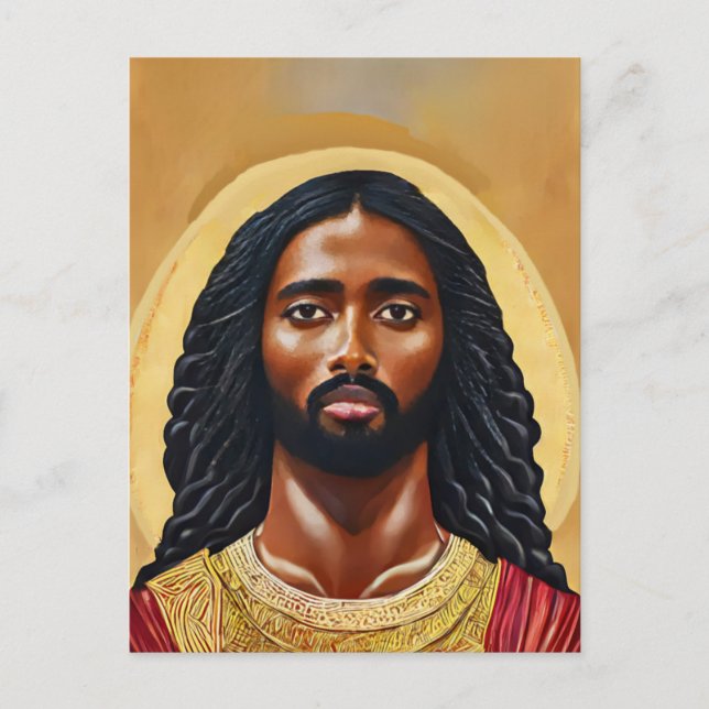 Black African Jesus Christ man Religious Art Postcard (Front)