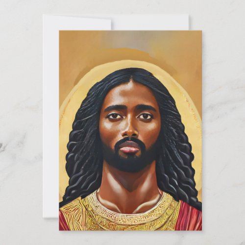 Black African Jesus Christ Religious Art Holiday Card