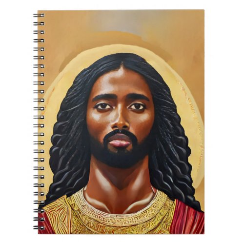 Black African Jesus Christ Religious Art Notebook