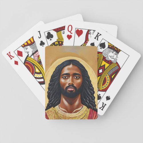 Black African Jesus Christ Religious Art Poker Cards