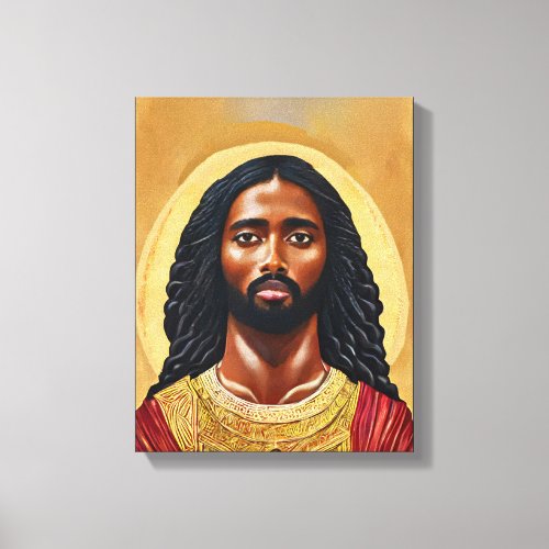 Black African Man Jesus Christ Religious Art Canvas Print