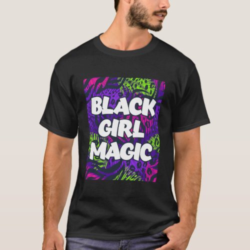 Black African Queen Woman Girls Magic Black Girl M T_Shirt
