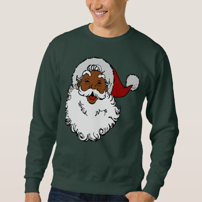 black african santa claus christmas sweatshirt (Front)