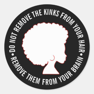 BLACK AFRO HAIR Inspirational Marcus Garvey Quote Classic Round Sticker