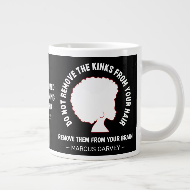 BLACK AFRO HAIR Inspirational Marcus Garvey Quote Giant Coffee Mug (Right)
