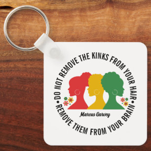 BLACK AFRO HAIR Inspirational Quote Keychain