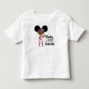 Black Afro Puffs Sassy Girl Cute Smart Dramatic  Toddler T-shirt