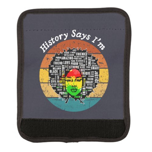 Black Afro Woman Melanin Girl Black History Month Luggage Handle Wrap