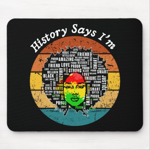 Black Afro Woman Melanin Girl Black History Month Mouse Pad