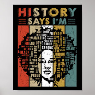 Black Afro Woman Melanin Girl Black History Month Poster