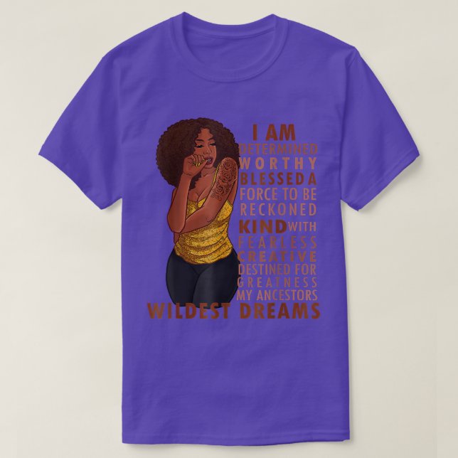 Black Afro Woman Melanin Girl Black History Month  T-Shirt (Design Front)