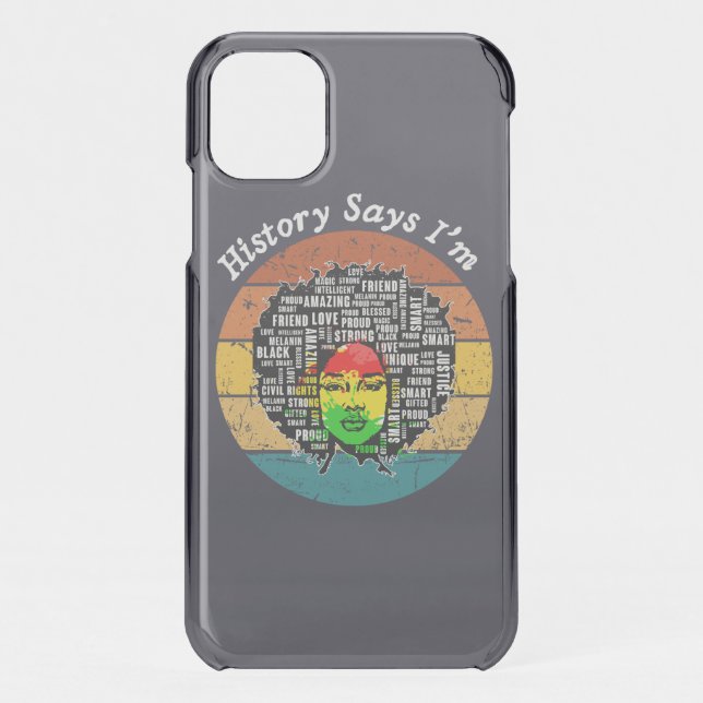 Black Afro Woman Melanin Girl Black History Month Uncommon iPhone Case (Back)