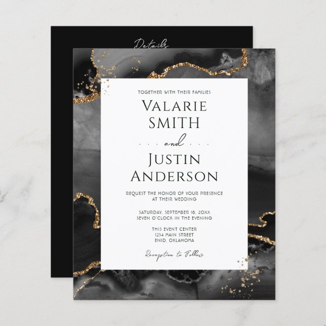 Black Agate Budget Wedding All in One (Front/Back)