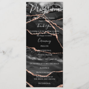 Black Agate Minimalist Luxury Wedding Programs