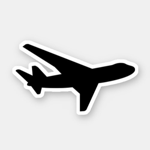 Black Airplane Silhouette Outline Sticker