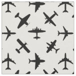 Black airplanes custom colour and tile size fabric