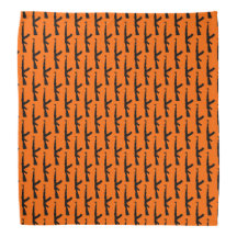 Black AK-47 Weapon Assault Rifle Guns, Orange