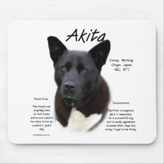 Black Akita History Design Mouse Pad