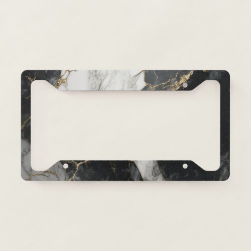 Black Alcohol Ink Trendy License Plate Frame