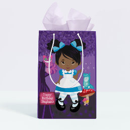 Black Alice in Wonderland Personalized Medium Gift Bag