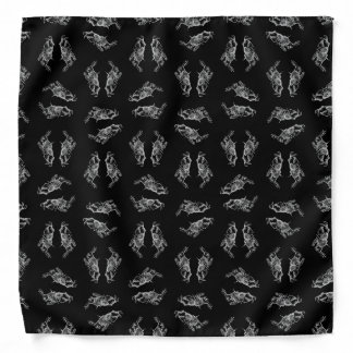 Black Alice in Wonderland White Rabbit Art Pattern Bandana